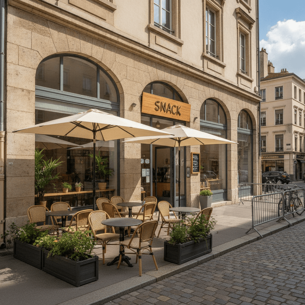 Snack 103m² à Lyon : terrasse