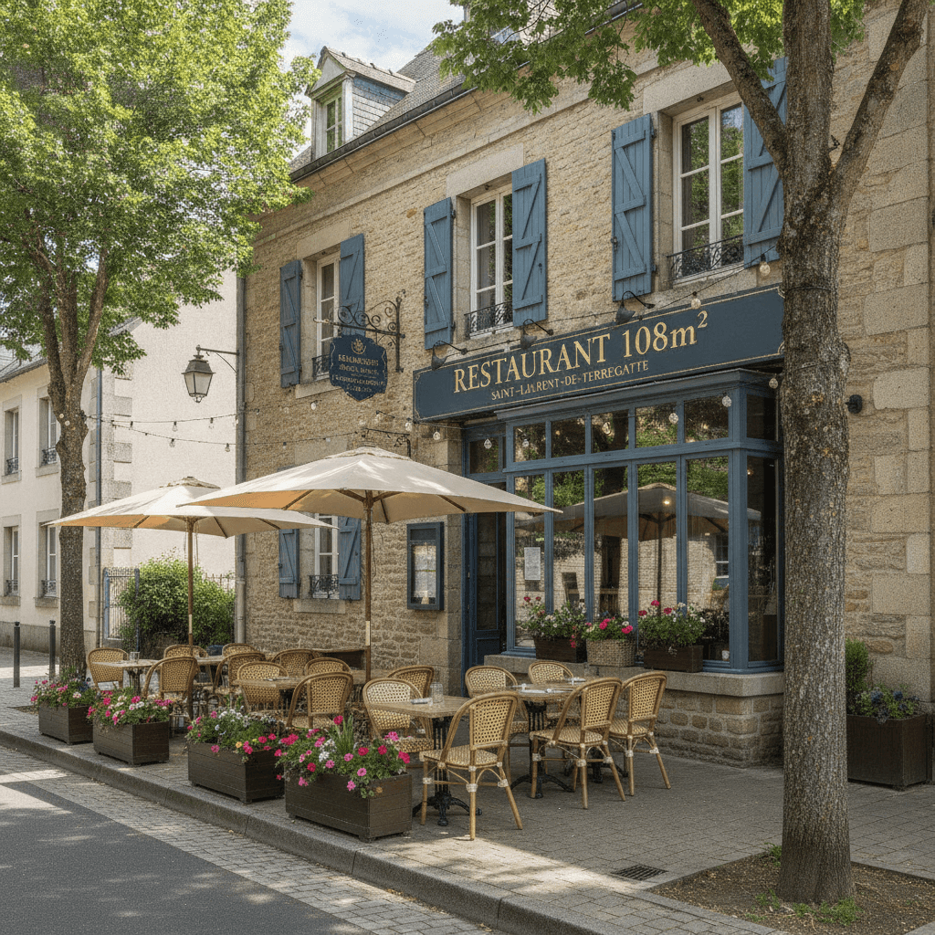 Restaurant 108m² à Saint-Laurent-De-Terregatte : terrasse - licence IV