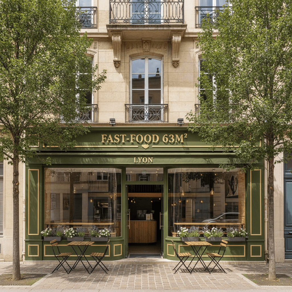 Fast-food 63m² à Lyon : extraction