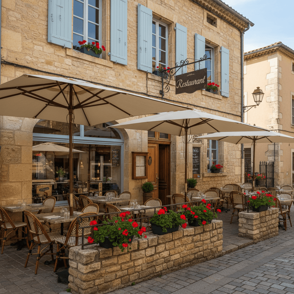 Restaurant à Carcassonne : terrasse - extraction - Image 1