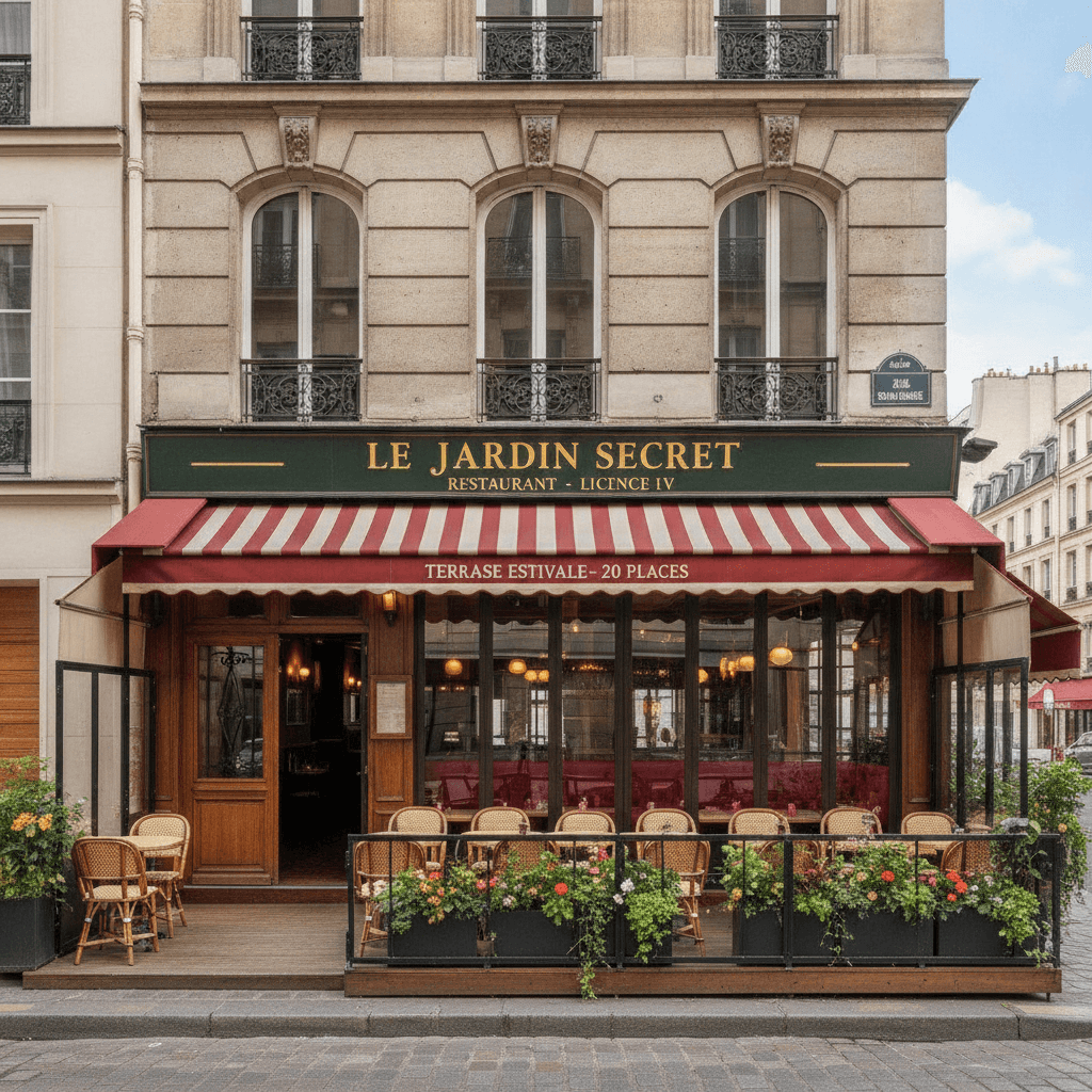Restaurant 57m² à Paris : terrasse - licence IV