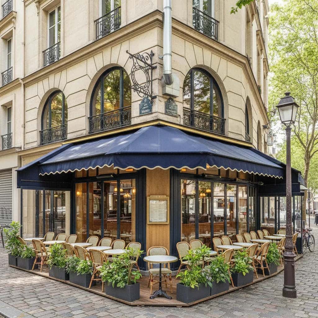 Restaurant 70 couverts à Paris : terrasse - extraction