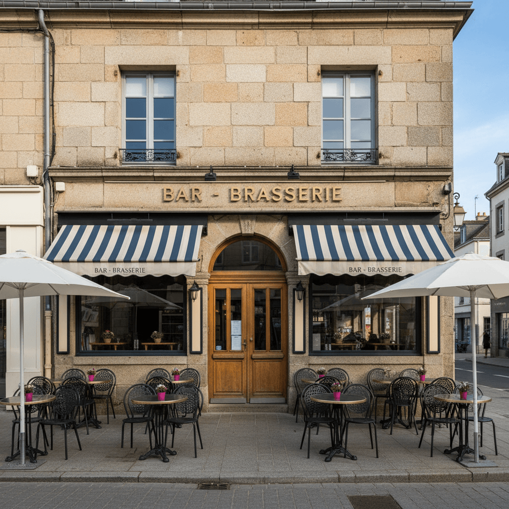 Bar-brasserie 300m² à Quimper : terrasse - licence IV - Image 1