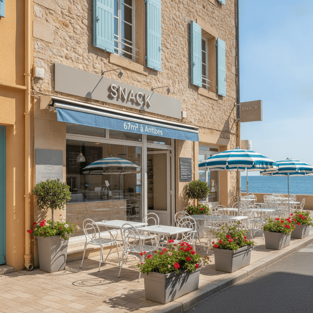 Snack 67m² à Antibes : terrasse - Image 1