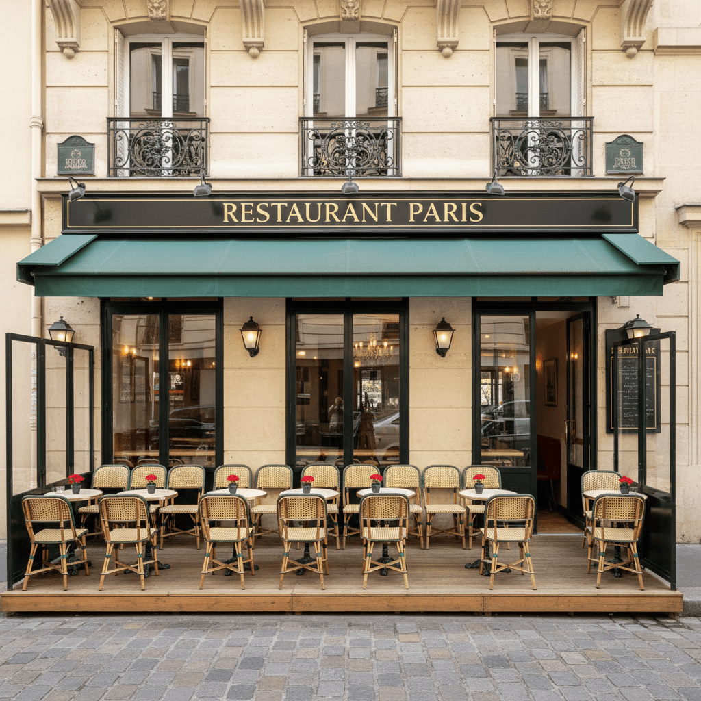 Restaurant 42 couverts à Paris : terrasse - extraction