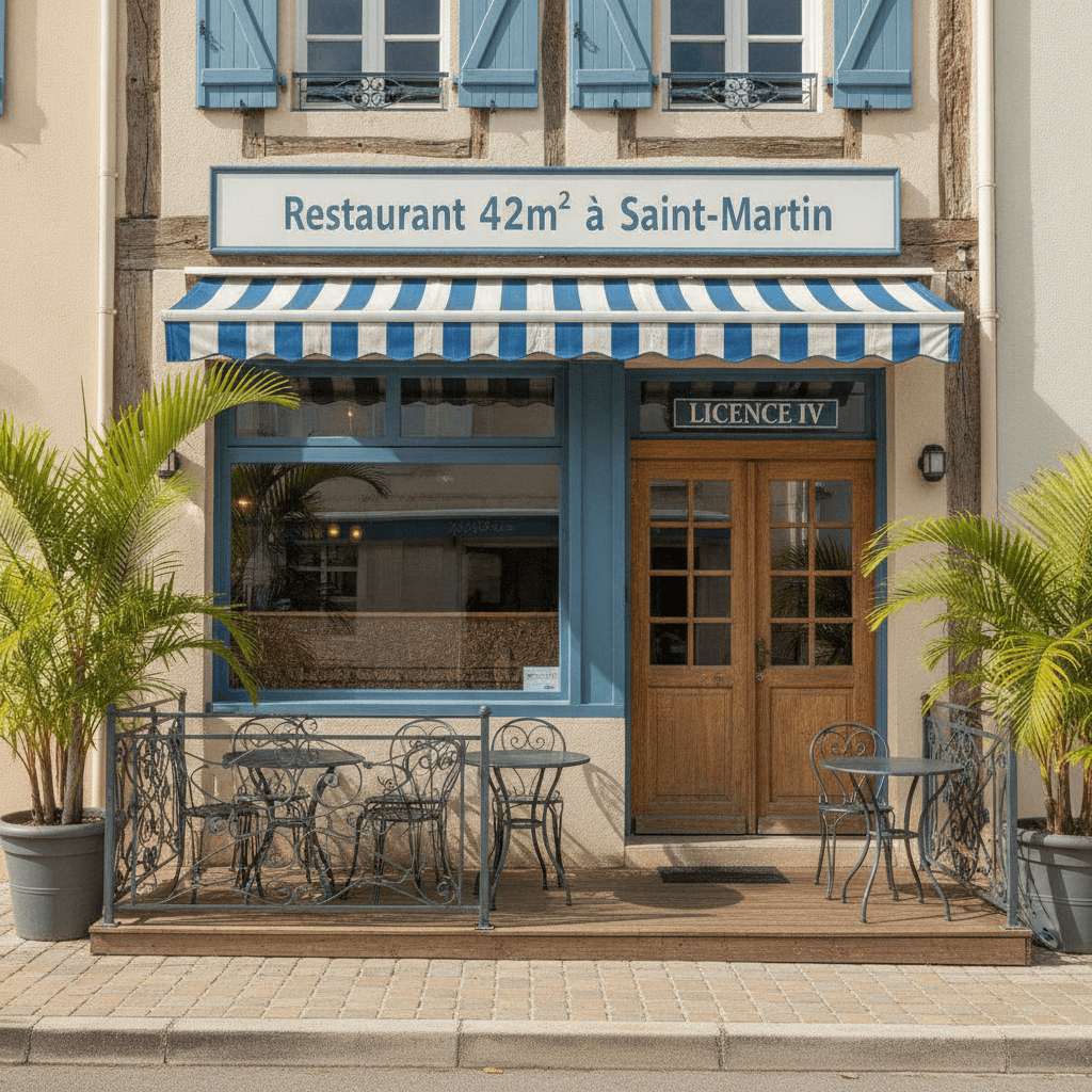 Restaurant 42m² à Saint-Martin : terrasse - licence IV - Image 1