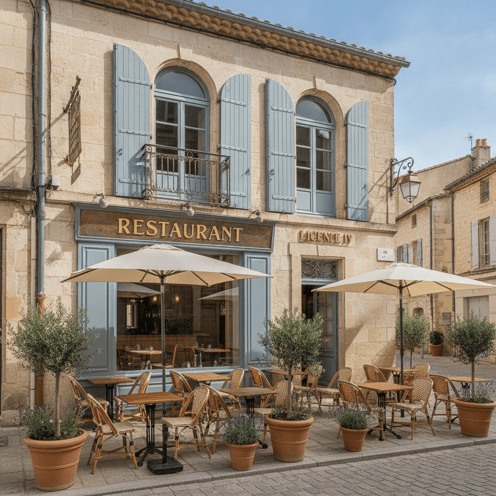 Restaurant 69m² à Pézenas : terrasse - licence IV