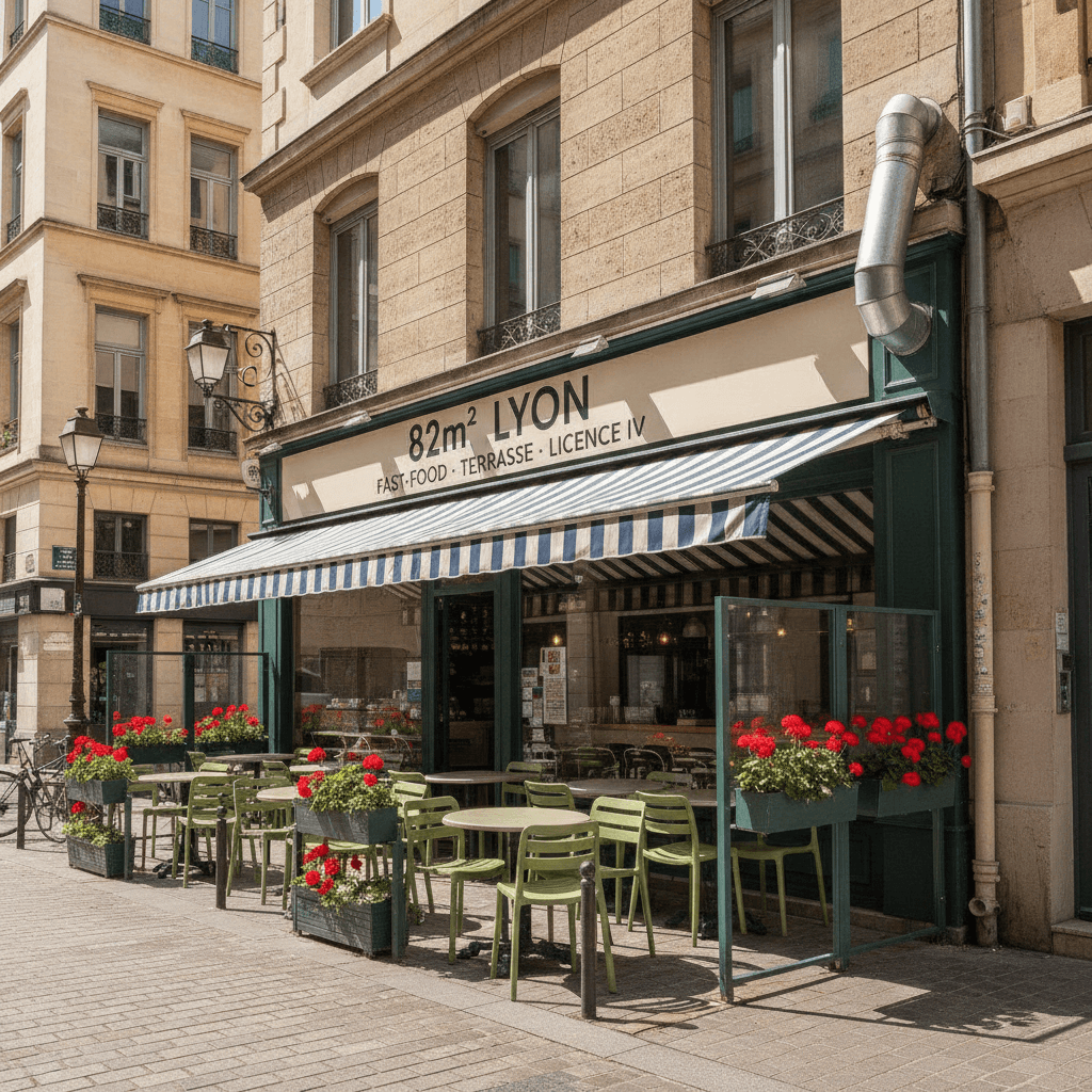 Fast-food 82m² à Lyon : terrasse - licence IV - Image 1