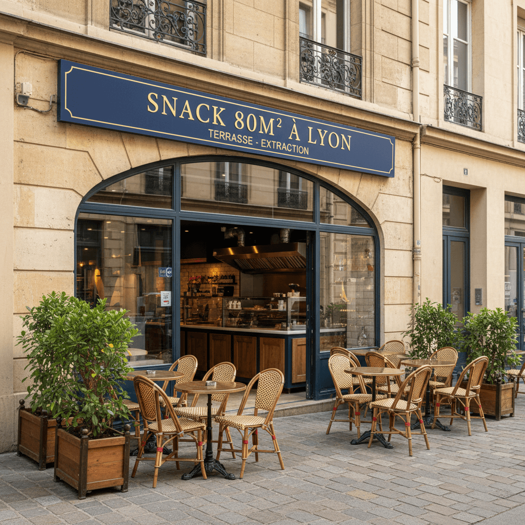 Snack 80m² à Lyon : terrasse - extraction