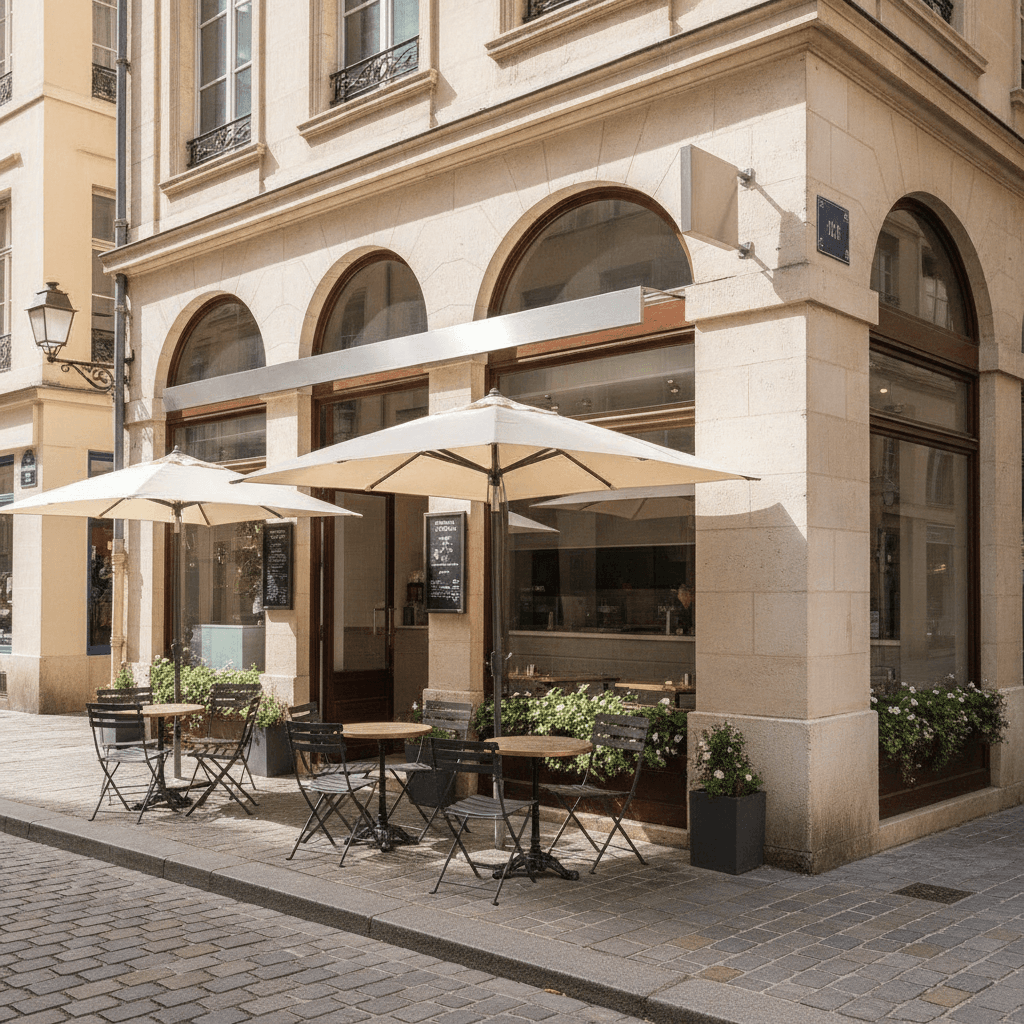 Fast-food 70m² à Lyon : terrasse - licence IV