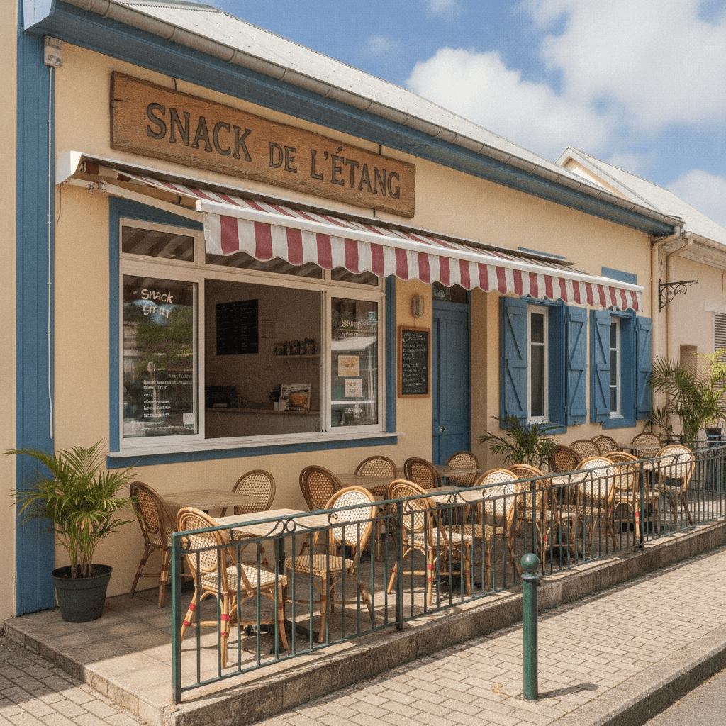 Snack 35m² à Le Tampon : terrasse - cuisine équipée