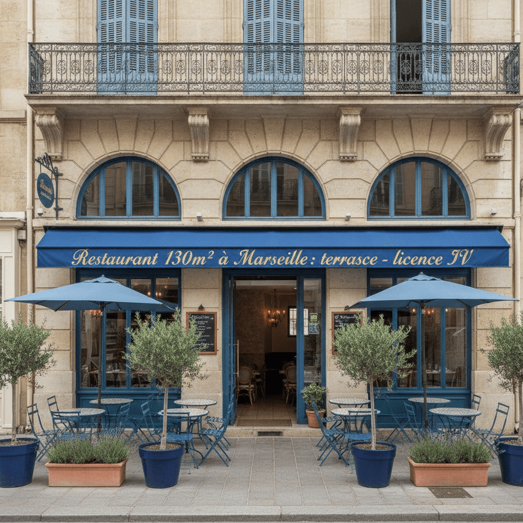 Restaurant 130m² à Marseille : terrasse - licence IV
