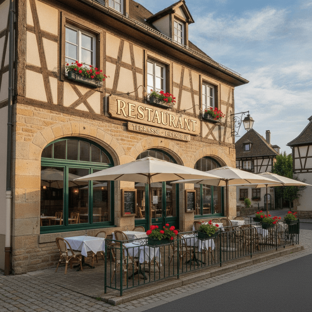 Restaurant 547m² à Hoffen : terrasse - licence IV