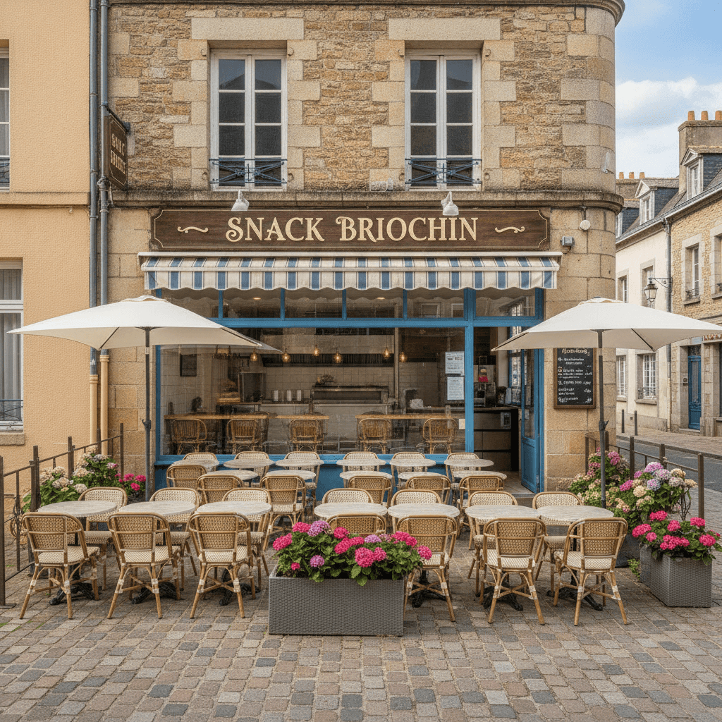 Snack 200m² à Saint-Brieuc : terrasse - cuisine équipée