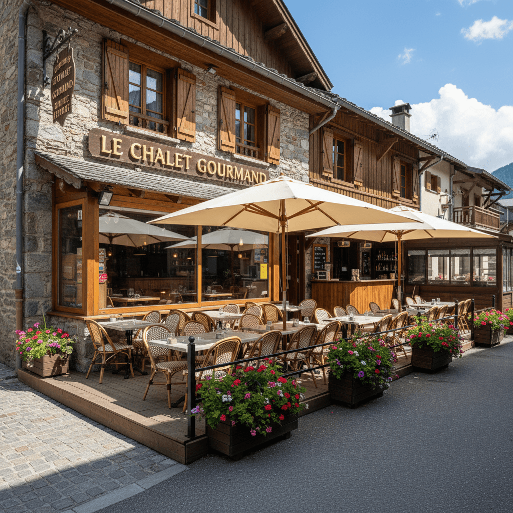 Restaurant 80m² à Saint-Léger-Les-Mélèzes : terrasse - licence IV