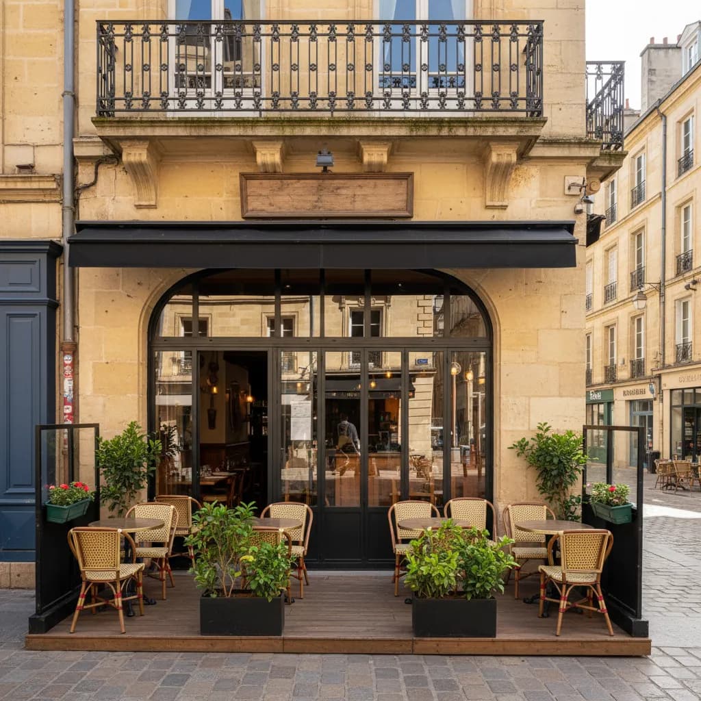 Restaurant 70m² à Bordeaux : terrasse - extraction - Image 1