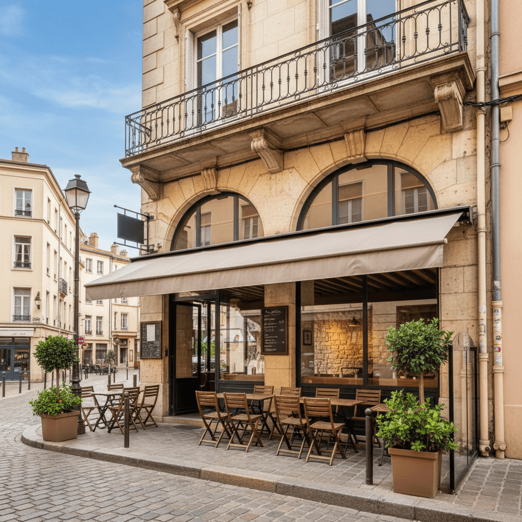 Restaurant 110m² à Lyon : terrasse - extraction