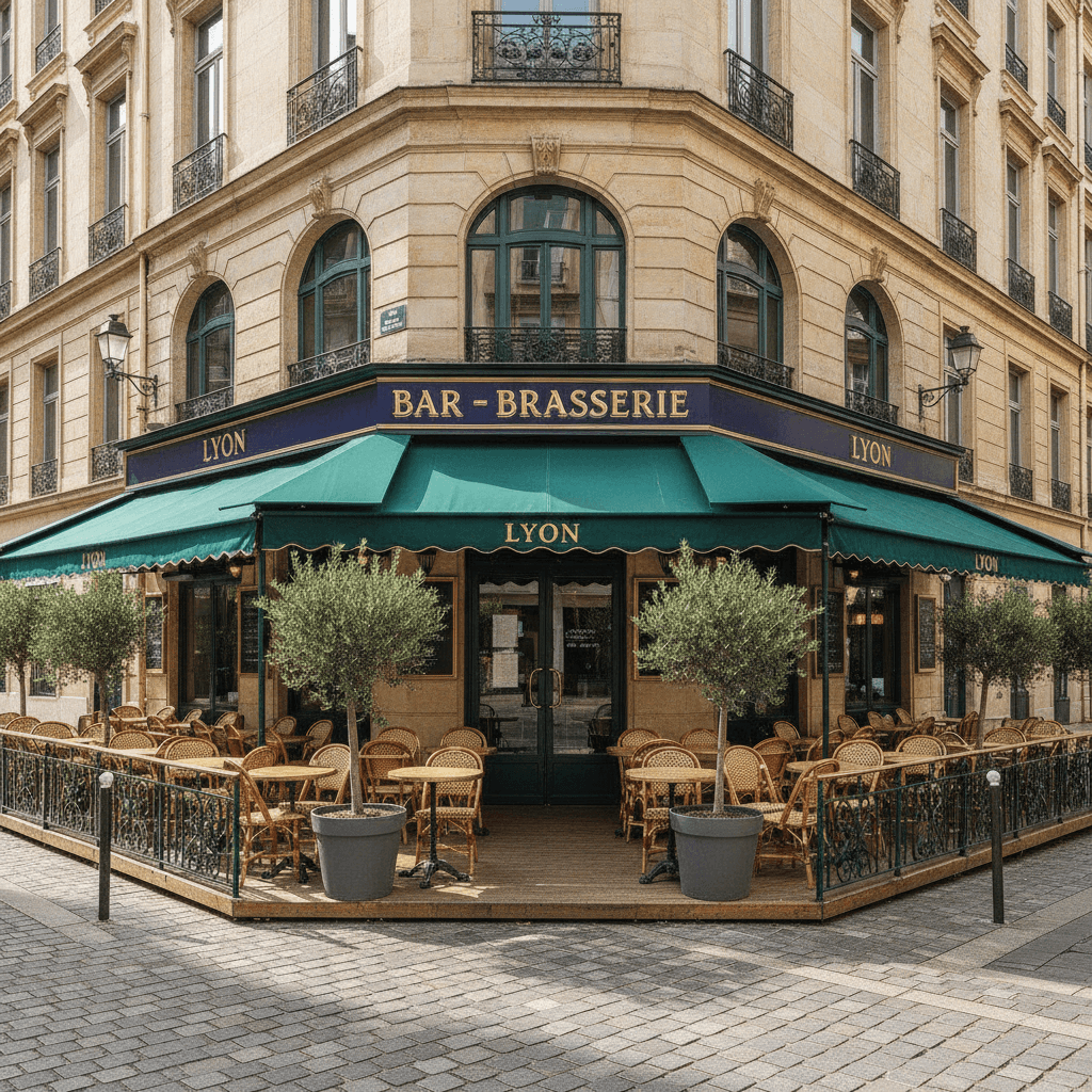Bar-brasserie 200m² à Lyon : terrasse - licence IV