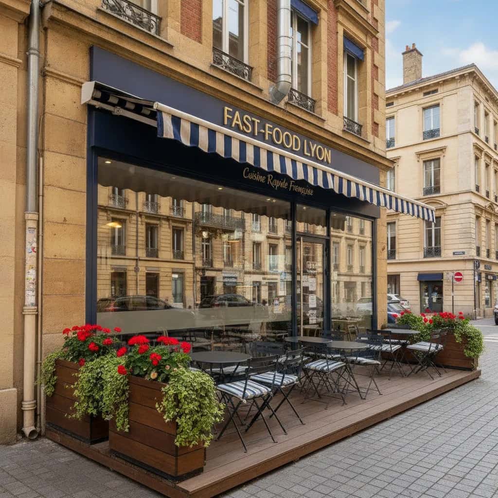 Fast-food 65m² à Lyon : terrasse - extraction