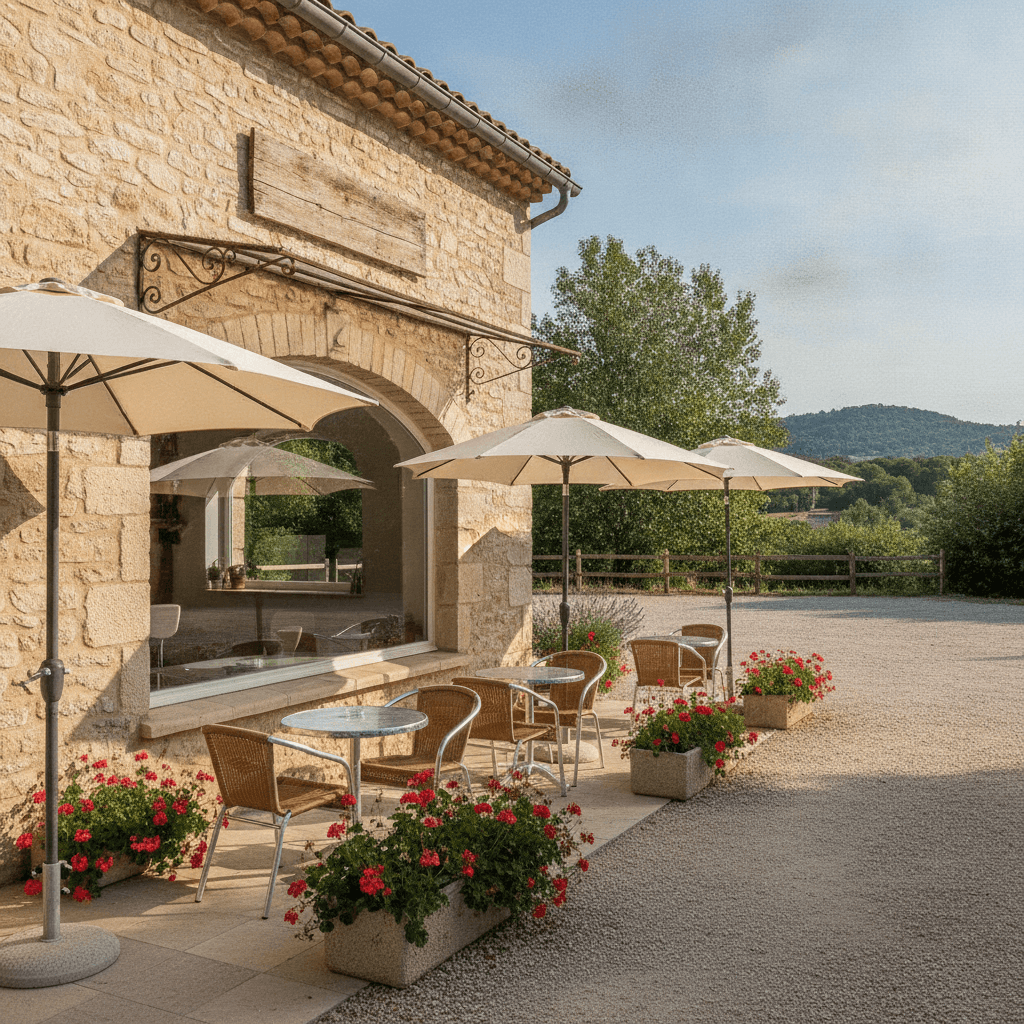 Fast-food à Saint-Martin-D'Ardèche : terrasse - licence IV - Image 1