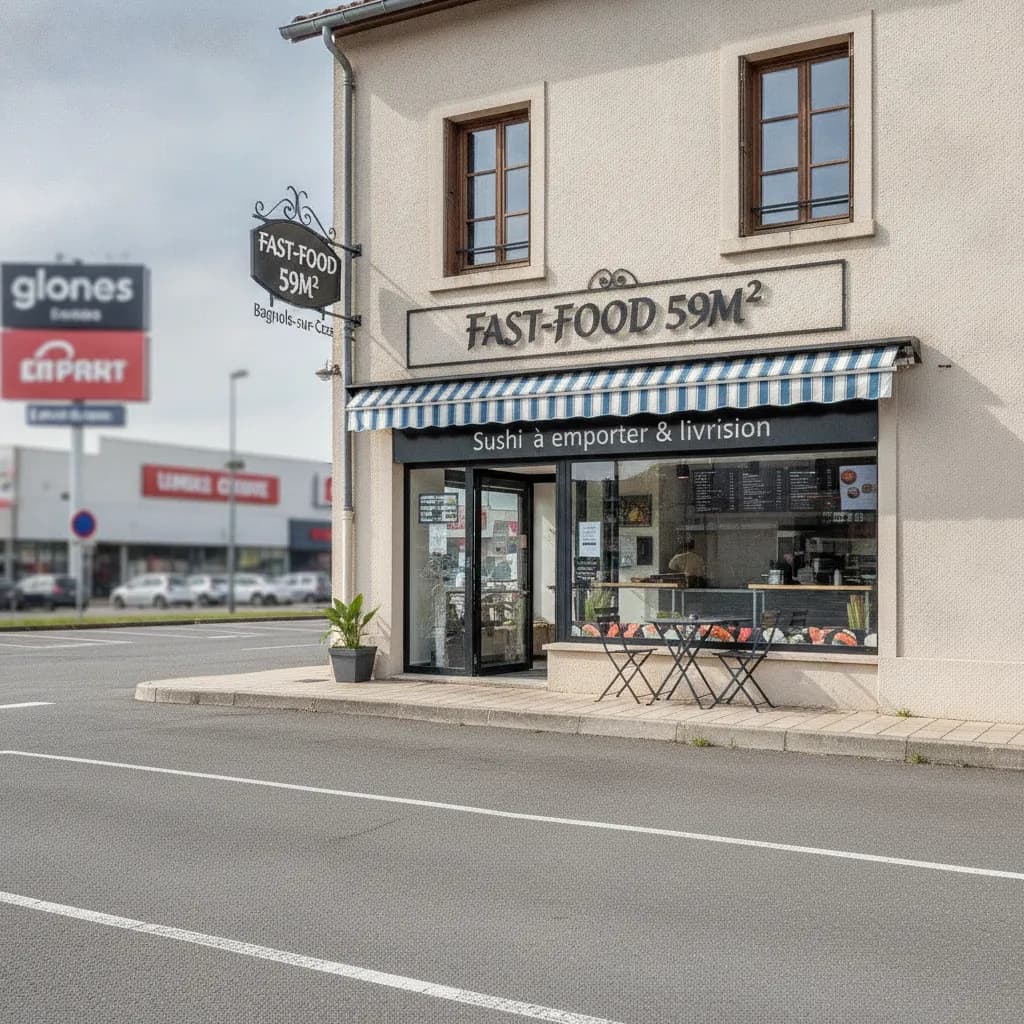 Fast-food 59m² à Bagnols-sur-Cèze : cuisine équipée - cave/réserve - Image 1