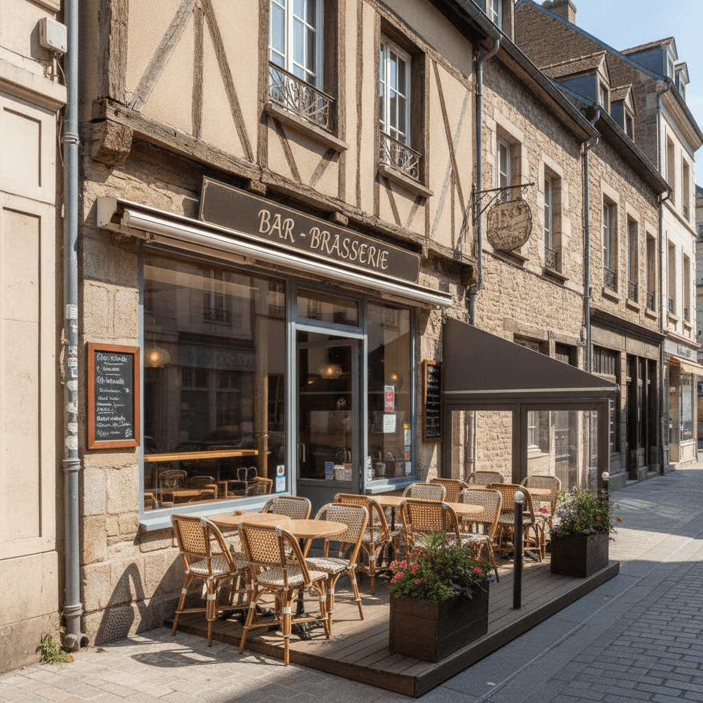 Bar-brasserie 60m² à Rouen : terrasse - licence IV