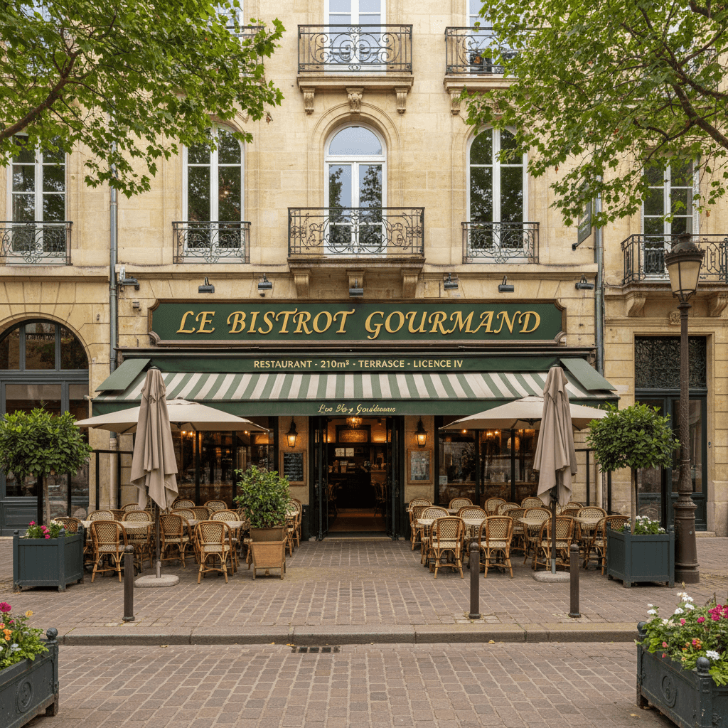 Restaurant 210m² à Bordeaux : terrasse - licence IV