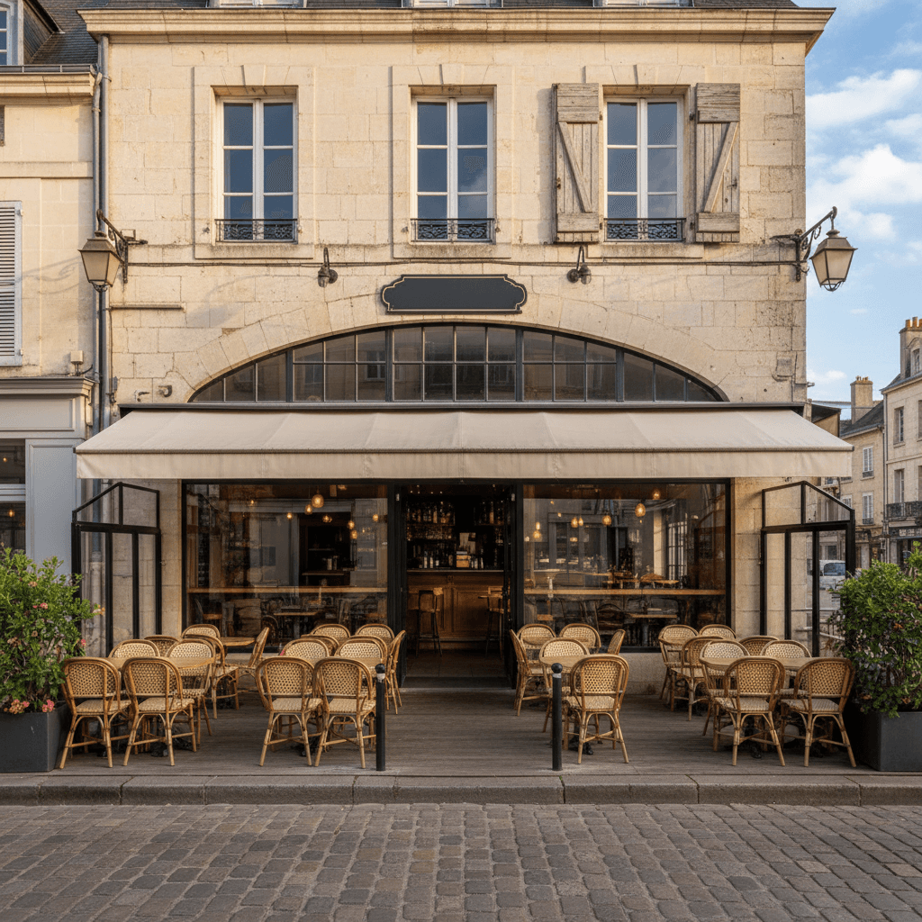 Bar-brasserie 84m² à La Rochelle : terrasse - cave/réserve - Image 1
