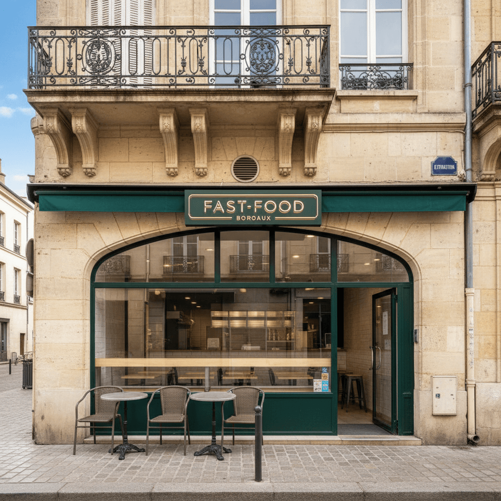 Fast-food 40m² à Bordeaux : extraction