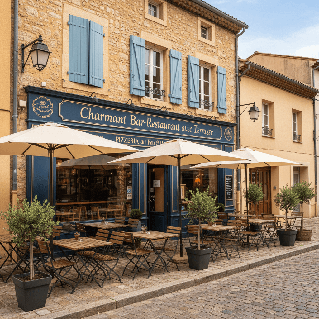 Restaurant à Castagniers : terrasse - licence IV - Image 1