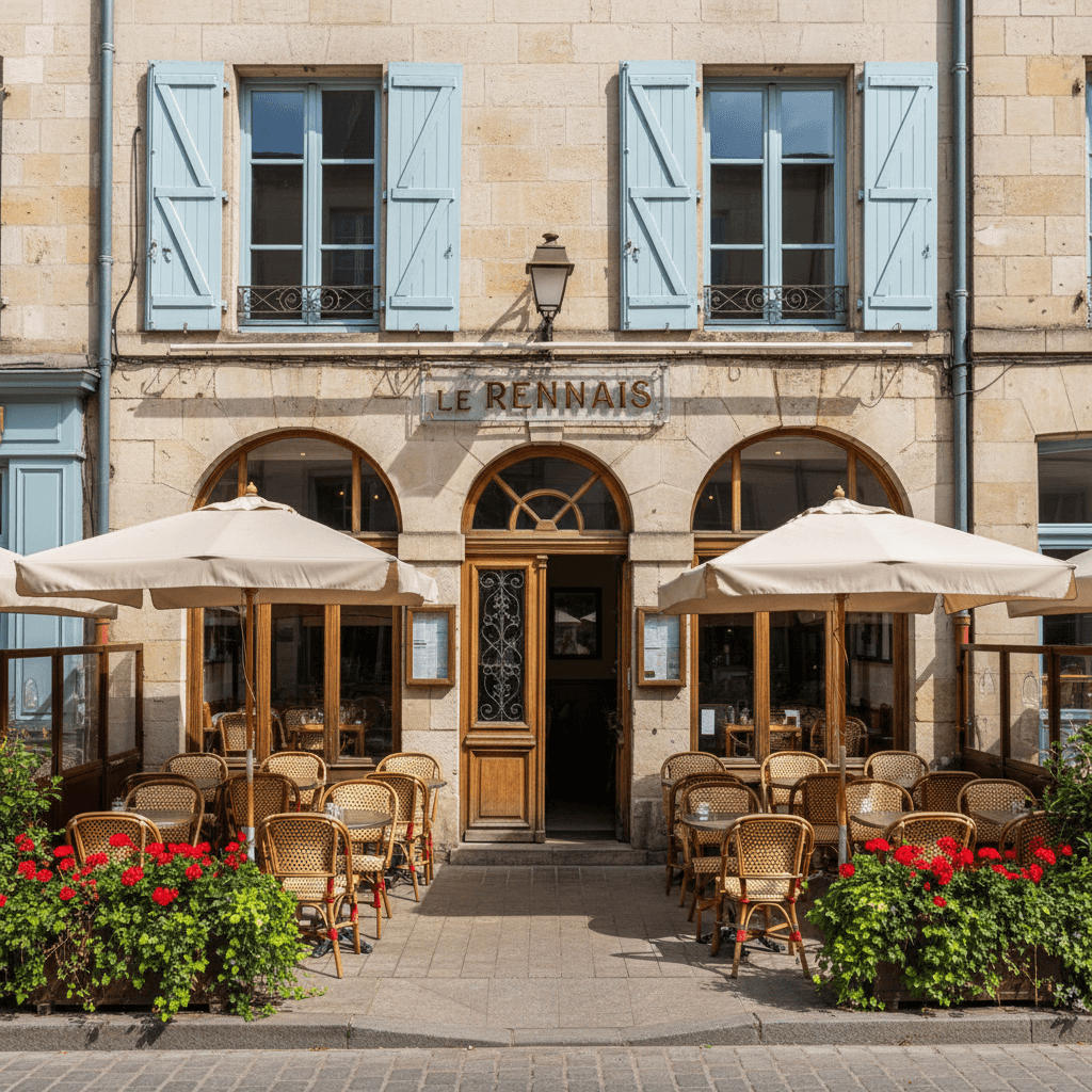 Restaurant à Rennes : terrasse - cuisine équipée