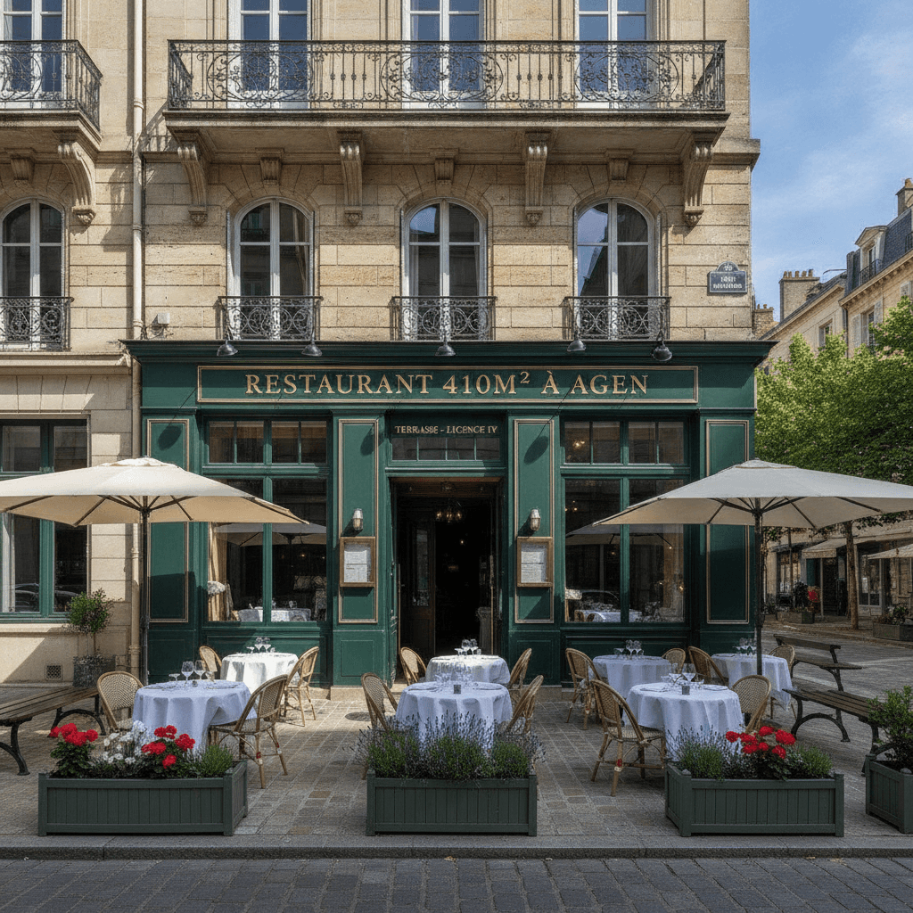 Restaurant 410m² à Agen : terrasse - licence IV