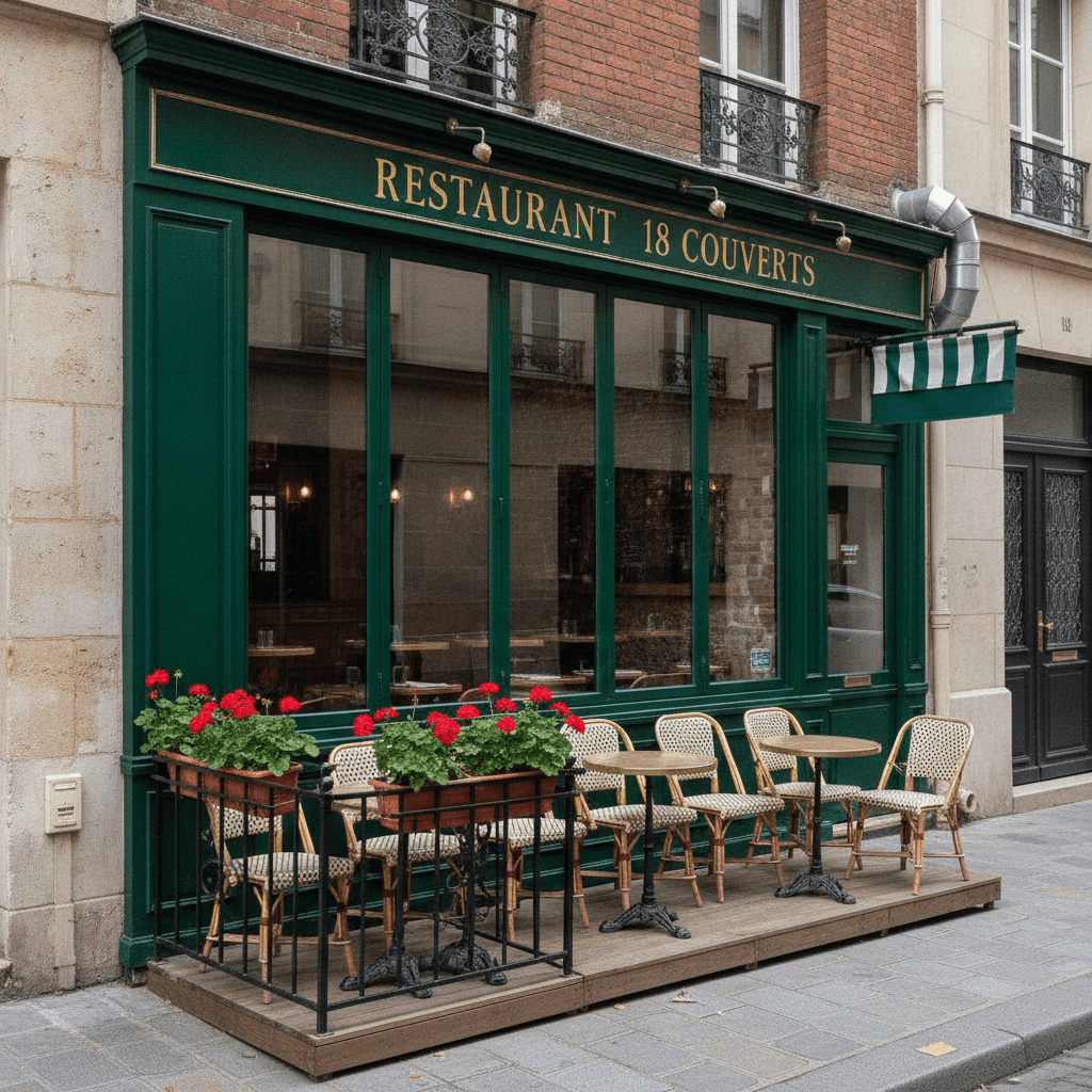 Restaurant 18 couverts à Paris : terrasse - extraction - Image 1