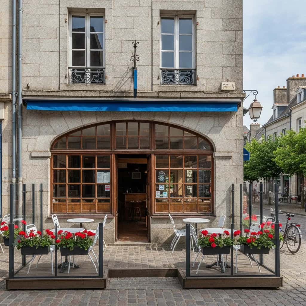Restaurant à Vannes : terrasse - cuisine équipée